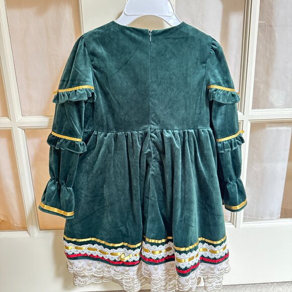 Christmas Princess Dress-Victorian Holiday Costume for Girls-Velvet & Lace 7~8T - Picture 4 of 4